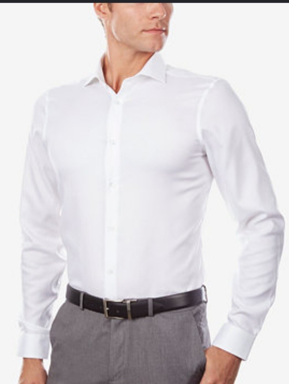 Calvin Klein White Long-Sleeve Dress Shirt